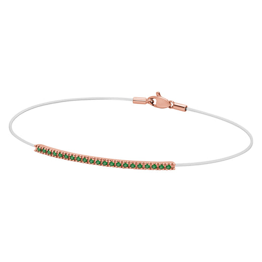 Nylon Paddle Bracelet and Rose Gold and Emerald Tennis Bar