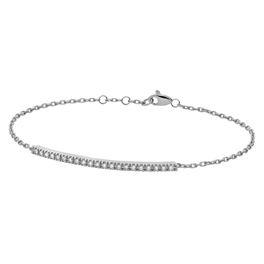 Paddle Bracelet with Tennis Bar in White Gold and Diamonds 