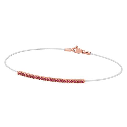 Nylon Paddle Bracelet and Rose Gold and Rubies Tennis Bar 